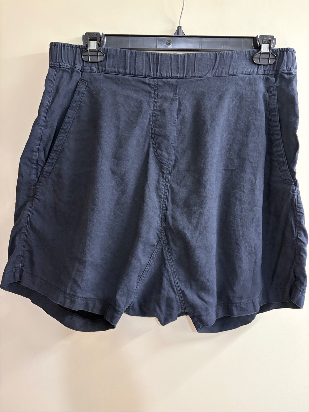 Hannoh Wessel Navy Blue Porzia Linen Cotton Shorts Size 40/ US 4-6